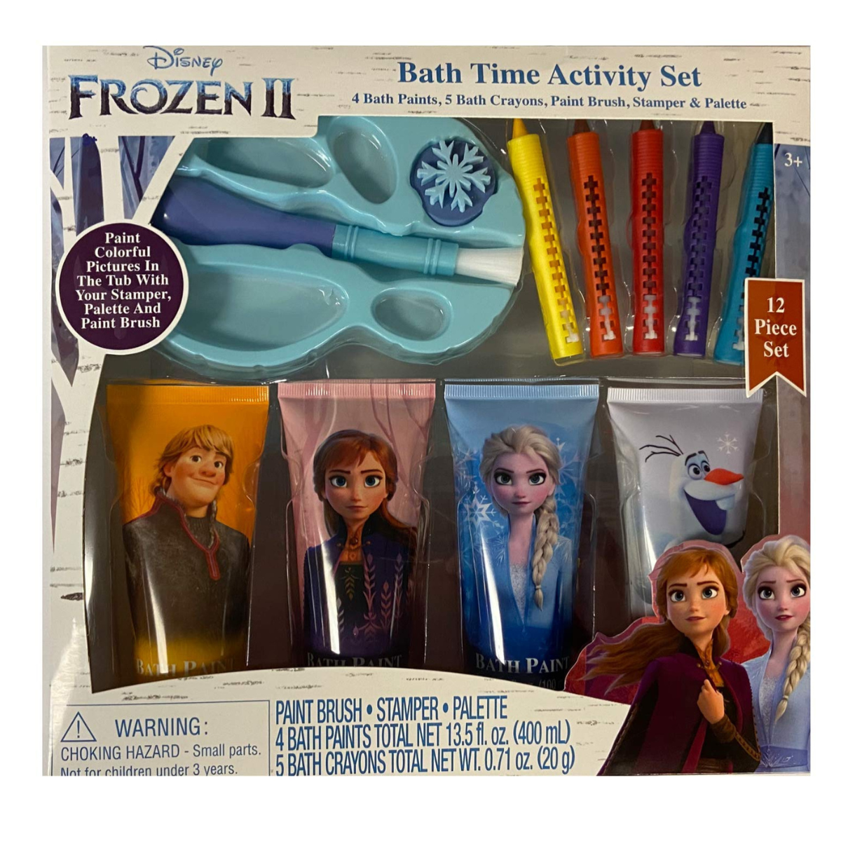 Disney Frozen Bath Time Activity Set – 12 Piece Bath Crayons & Paint Kit for Kids